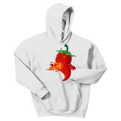 Red Hot Chilli Pepper With Flame Kids Hoodie