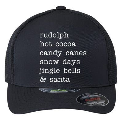 Rudolph Hot Coca Christmas Holiday Festive Flexfit Unipanel Trucker Cap