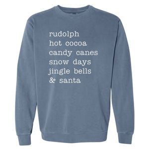 Rudolph Hot Coca Christmas Holiday Festive Garment-Dyed Sweatshirt