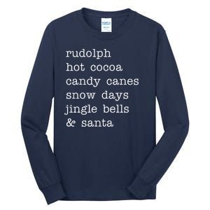 Rudolph Hot Coca Christmas Holiday Festive Tall Long Sleeve T-Shirt