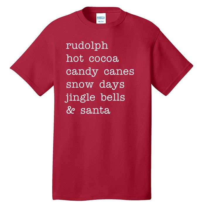 Rudolph Hot Coca Christmas Holiday Festive Tall T-Shirt