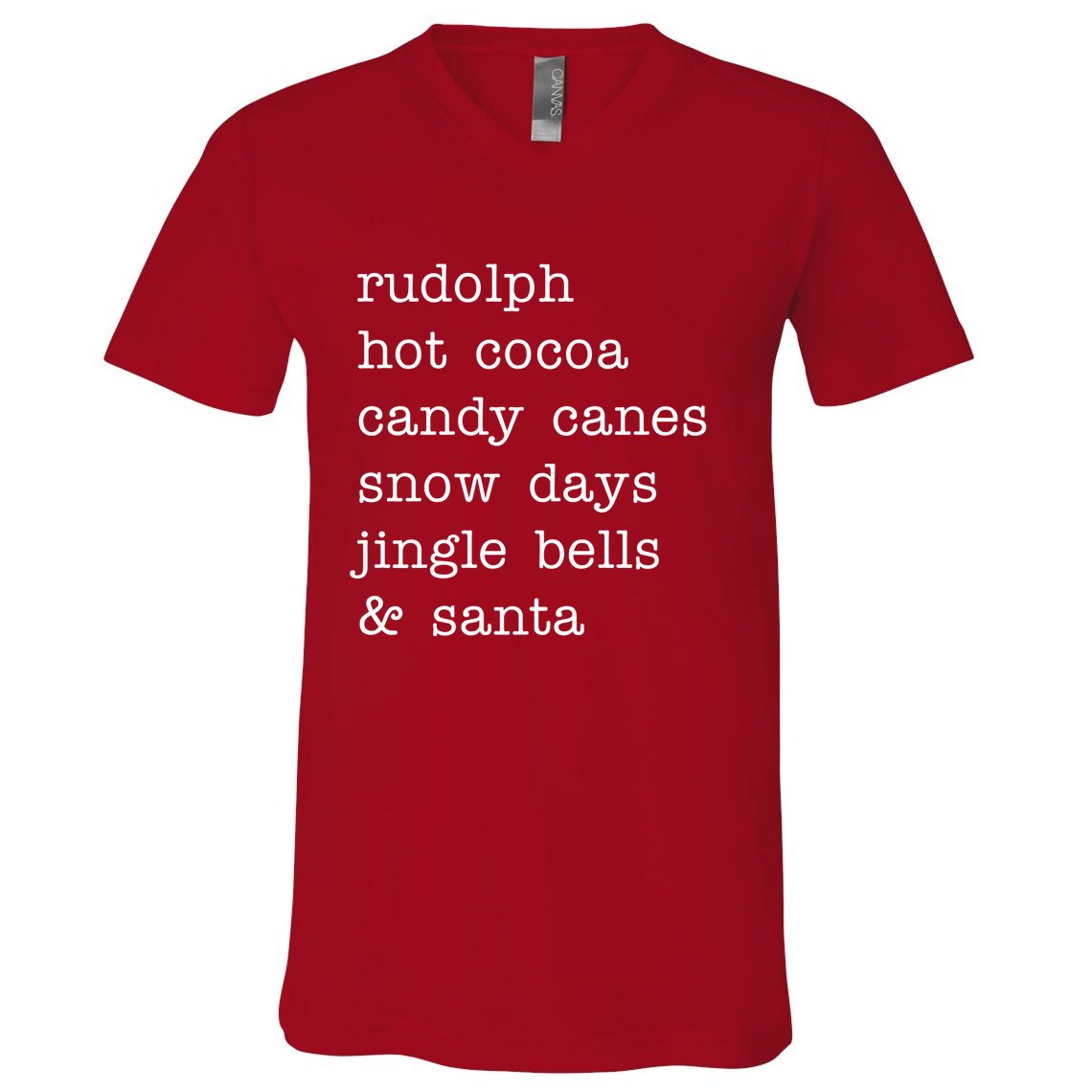 Rudolph Hot Coca Christmas Holiday Festive V-Neck T-Shirt