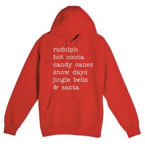 Rudolph Hot Coca Christmas Holiday Festive Premium Pullover Hoodie