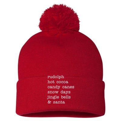 Rudolph Hot Coca Christmas Holiday Festive Pom Pom 12in Knit Beanie