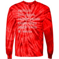 Rudolph Hot Coca Christmas Holiday Festive Tie-Dye Long Sleeve Shirt