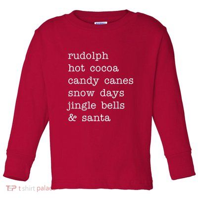 Rudolph Hot Coca Christmas Holiday Festive Toddler Long Sleeve Shirt