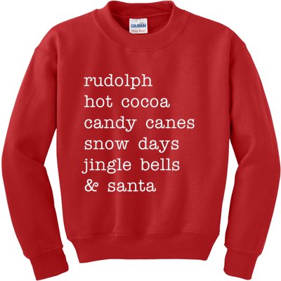 Rudolph Hot Coca Christmas Holiday Festive Kids Sweatshirt