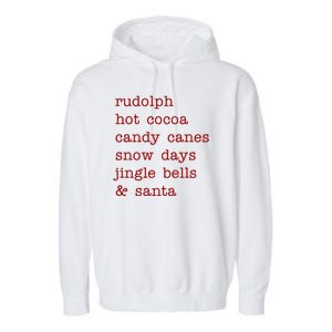 Rudolph Hot Coca Christmas Holiday Festive Garment-Dyed Fleece Hoodie