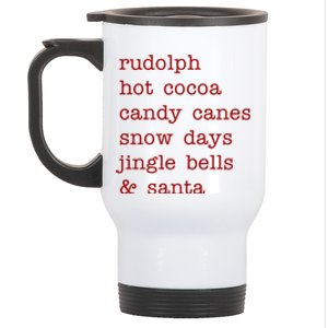 Rudolph Hot Coca Christmas Holiday Festive Stainless Steel Travel Mug