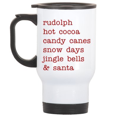 Rudolph Hot Coca Christmas Holiday Festive Stainless Steel Travel Mug