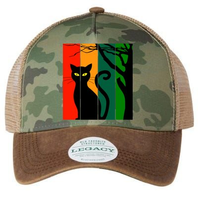 Retro Halloween Cat Legacy Tie Dye Trucker Hat