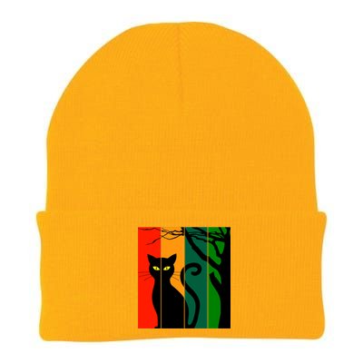 Retro Halloween Cat Knit Cap Winter Beanie