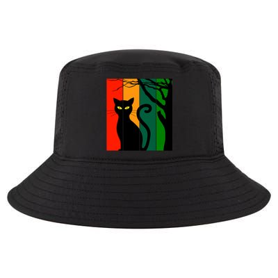 Retro Halloween Cat Cool Comfort Performance Bucket Hat