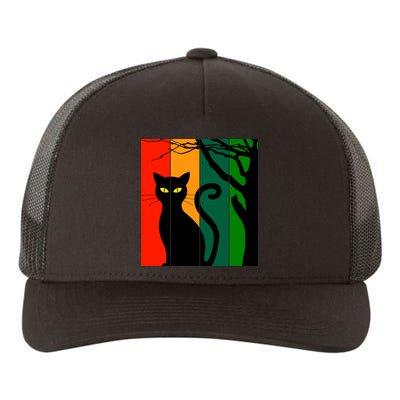 Retro Halloween Cat Yupoong Adult 5-Panel Trucker Hat