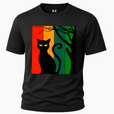 Retro Halloween Cat Performance Shirt