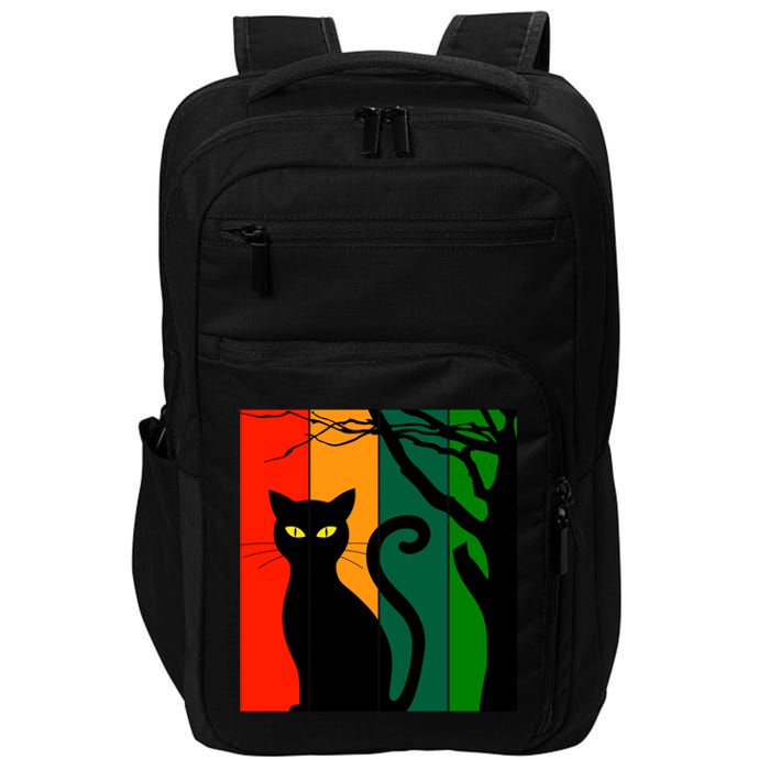 Retro Halloween Cat Impact Tech Backpack