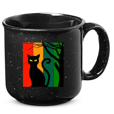 Retro Halloween Cat 15oz Campfire Ceramic Mug