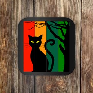 Retro Halloween Cat Coaster