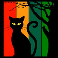 Retro Halloween Cat Drawstring Bag