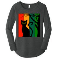 Retro Halloween Cat Women's Perfect Tri Tunic Long Sleeve Shirt