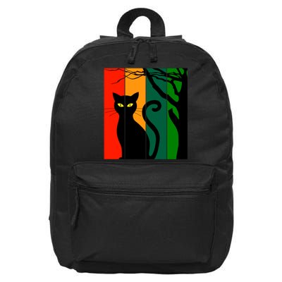 Retro Halloween Cat 16 in Basic Backpack