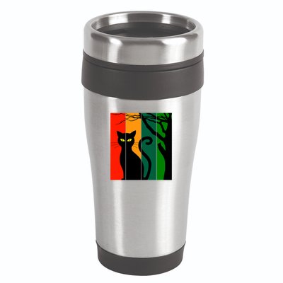 Retro Halloween Cat 16oz Travel Tumbler