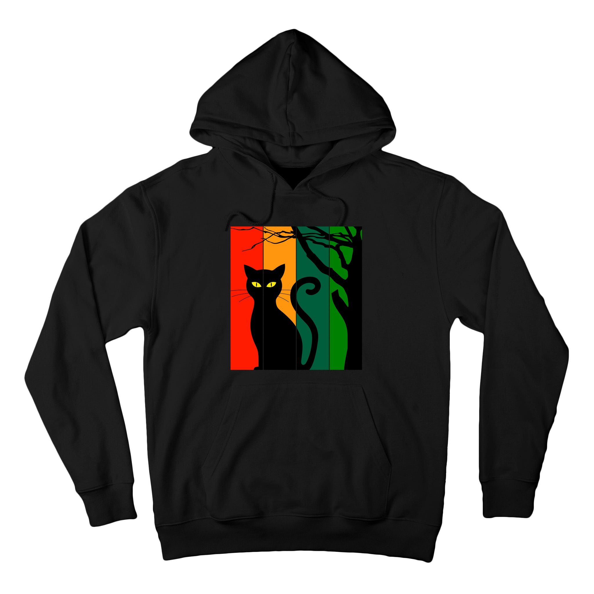 Retro Halloween Cat Tall Hoodie