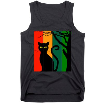 Retro Halloween Cat Tank Top