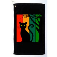 Retro Halloween Cat Golf Towel