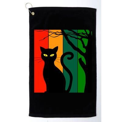 Retro Halloween Cat Platinum Collection Golf Towel