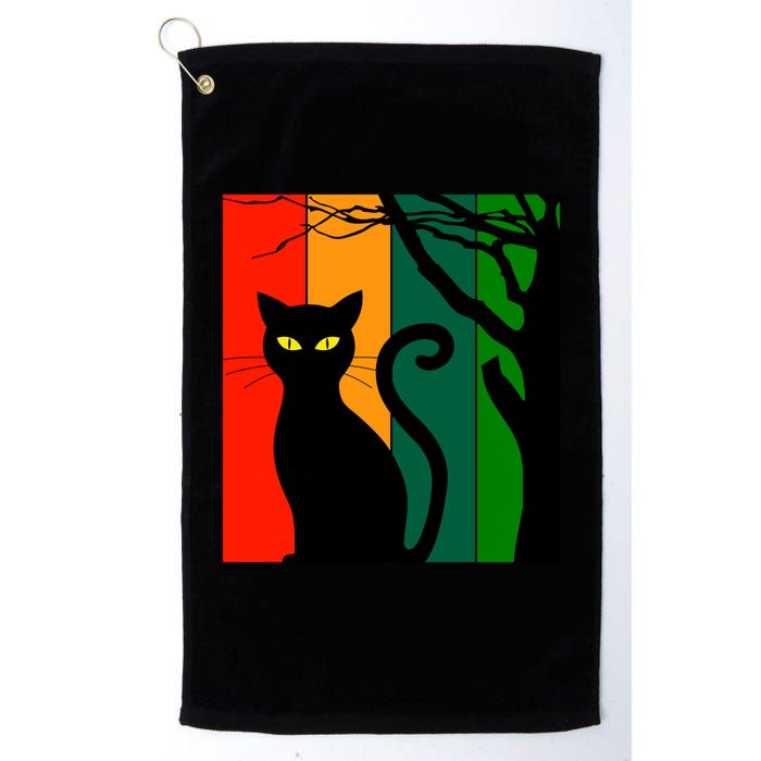 Retro Halloween Cat Golf Towel