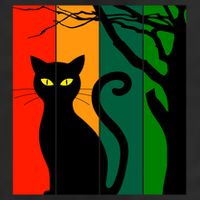 Retro Halloween Cat Golf Towel
