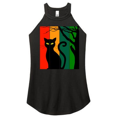 Retro Halloween Cat Women’s Perfect Tri Rocker Tank