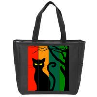 Retro Halloween Cat Zip Tote Bag