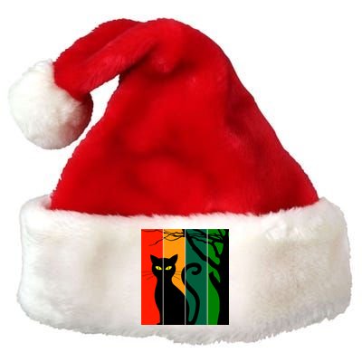 Retro Halloween Cat Premium Christmas Santa Hat