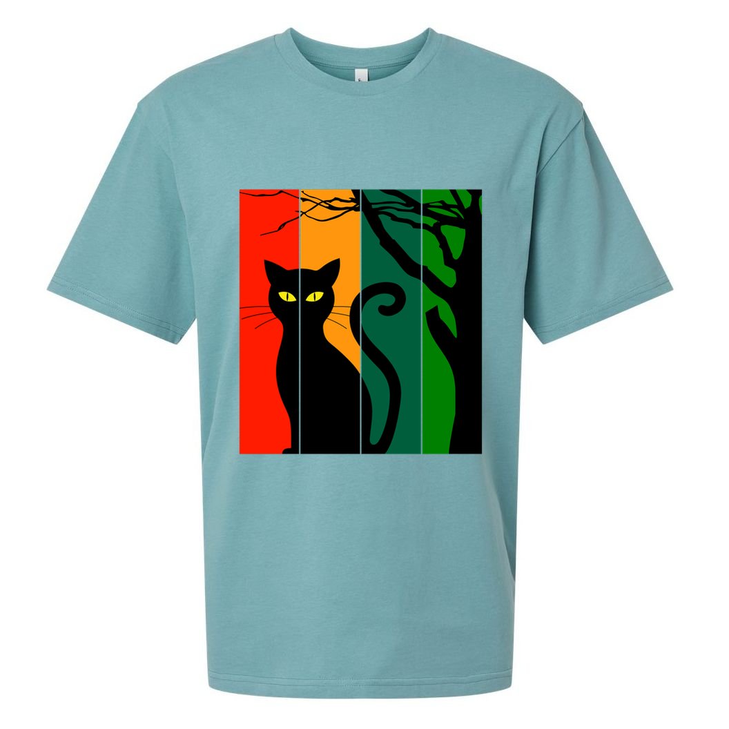 Retro Halloween Cat Sueded Cloud Jersey T-Shirt