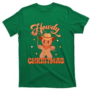 Retro Howdy Christmas Gingerbread Man Cowgift T-Shirt