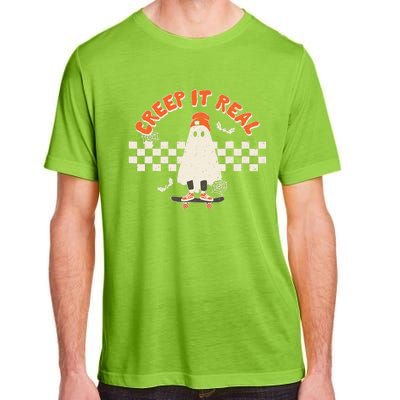 Retro Halloween Creep It Real Vintage Ghost Halloween Adult ChromaSoft Performance T-Shirt