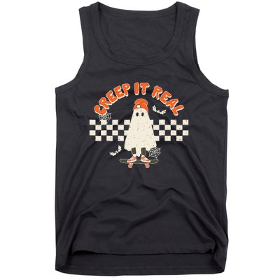 Retro Halloween Creep It Real Vintage Ghost Halloween Tank Top