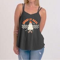 Retro Halloween Creep It Real Vintage Ghost Halloween Women's Strappy Tank