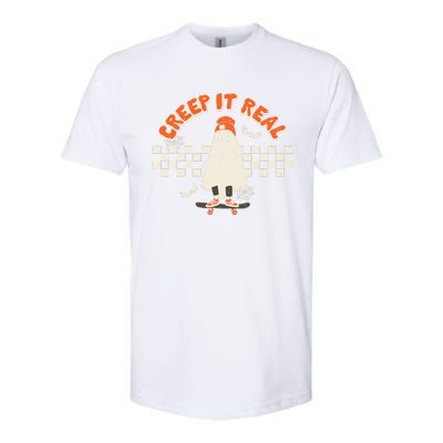 Retro Halloween Creep It Real Vintage Ghost Halloween Softstyle CVC T-Shirt