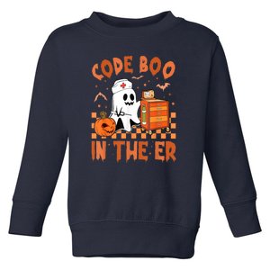 Retro Halloween Code Boo In The Er Icu Nurses Boojee Ghost Gift Toddler Sweatshirt