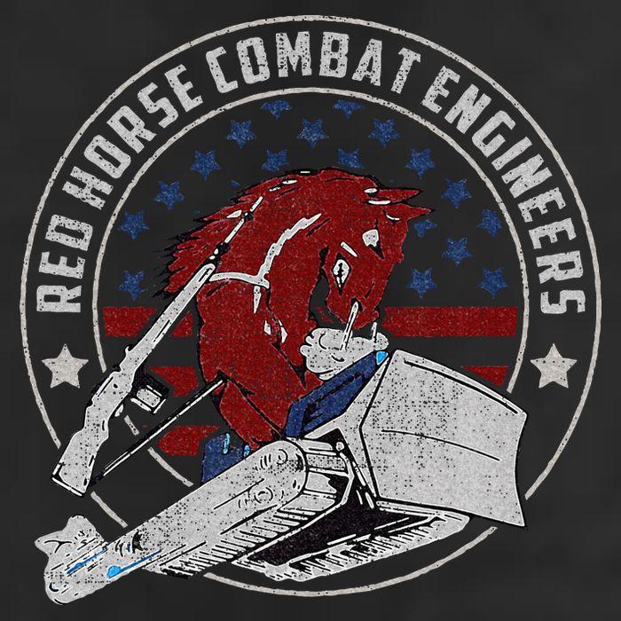 Red Horse Combat Engineer Us Military Cool Comfort Performance Bucket Hat