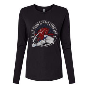 Red Horse Combat Engineer Us Military Womens Cotton Relaxed Long Sleeve T-Shirt