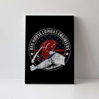 Red Horse Combat Engineer Us Military Canvas