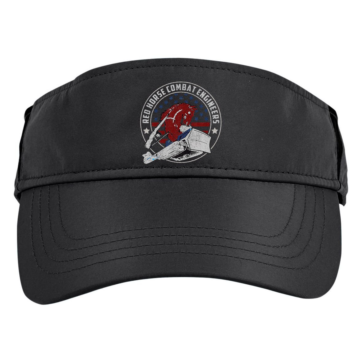 Red Horse Combat Engineer Us Military Adult Drive Performance Visor