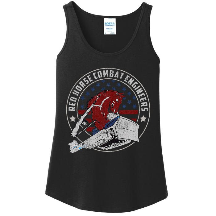 Red Horse Combat Engineer Us Military Ladies Essential Tank