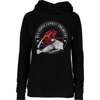 Red Horse Combat Engineer Us Military Womens Funnel Neck Pullover Hood