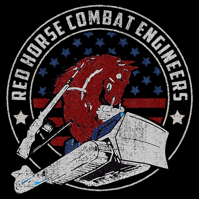 Red Horse Combat Engineer Us Military 16 in Basic Backpack