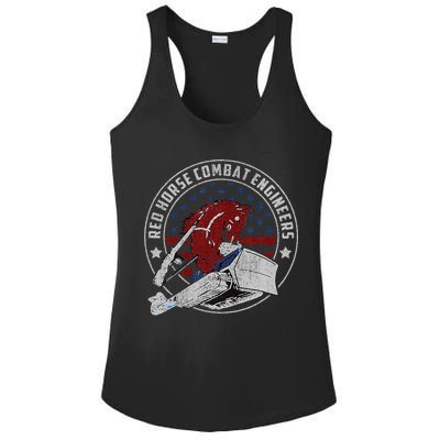 Red Horse Combat Engineer Us Military Ladies PosiCharge Competitor Racerback Tank